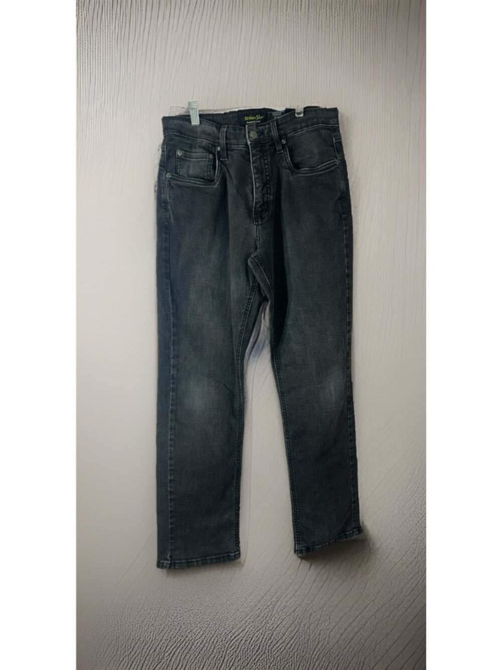 Urban Star Jeans Mens 30x30” Black With Fade Straight Leg Stretch Denim 5 Pocket